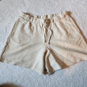 Ivy + Cloth‎ Women's Beige Corduroy Drawstring Waist Relaxed Fit Shorts XL